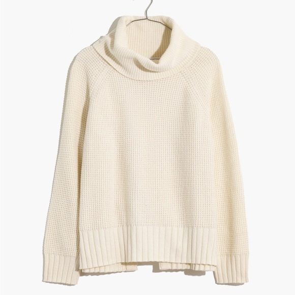 Madewell Eastbrook Turtleneck Cross-Back Sweater in Cotton-Merino Yarn size M - Picture 4 of 7